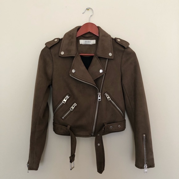 Zara Jackets & Blazers - Zara Faux Suede Moto Jacket